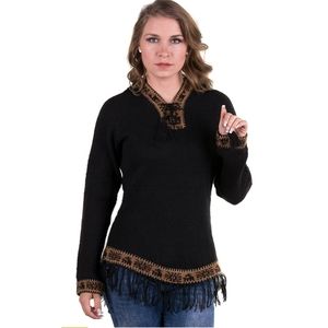 Gamboa Alpaca Wool Sweater Hooded with fringes